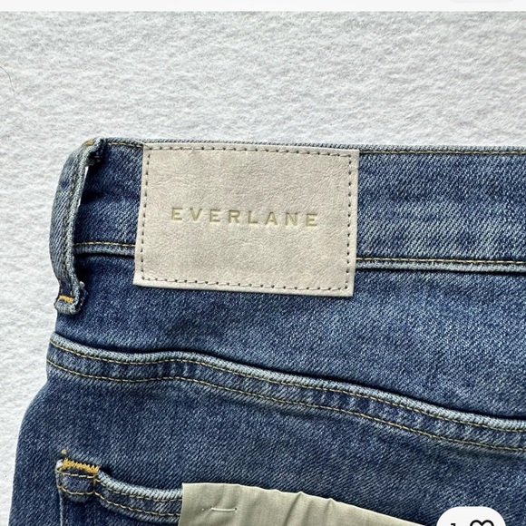 Everlane Jeans Women 28 Short Blue The Way High Organic Cotton Med Wash Straight - Picture 10 of 11